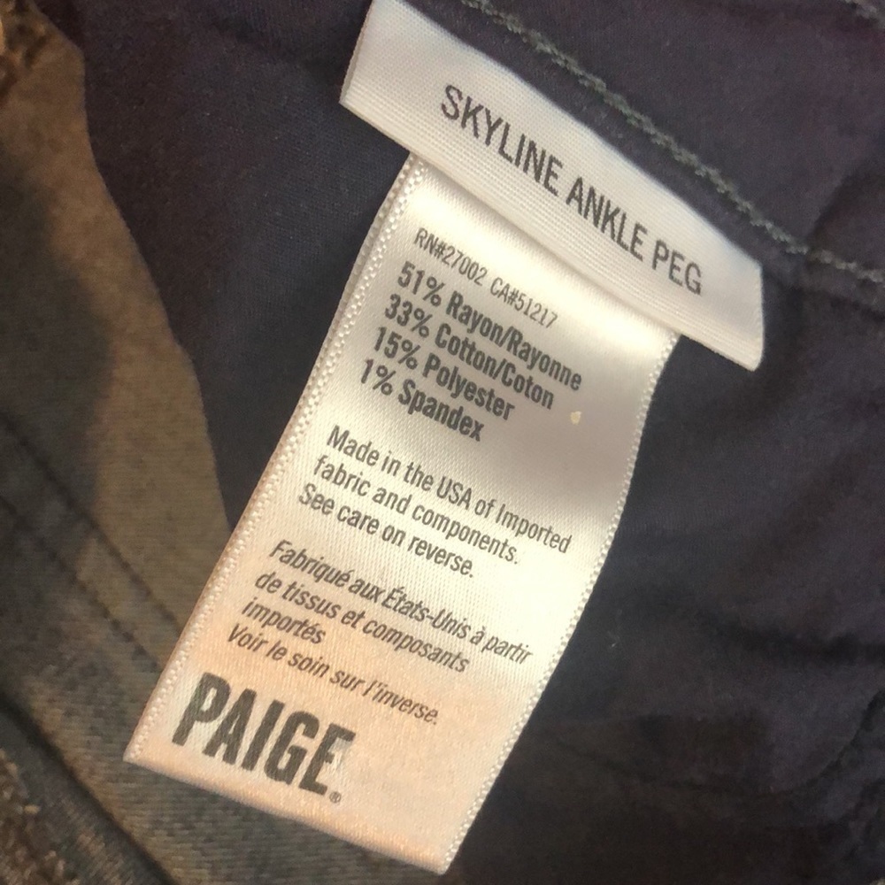 Paige Skyline Ankle Peg Jeans Dark 28 - Picture 7 of 7